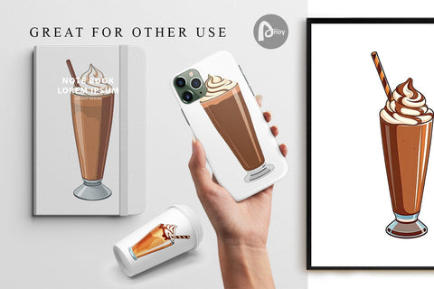 Digital Paper Chocolate Milkshake Digital Pattern artnoy 