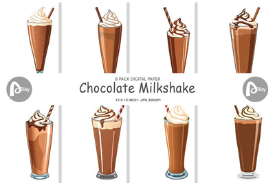 Digital Paper Chocolate Milkshake Digital Pattern artnoy 
