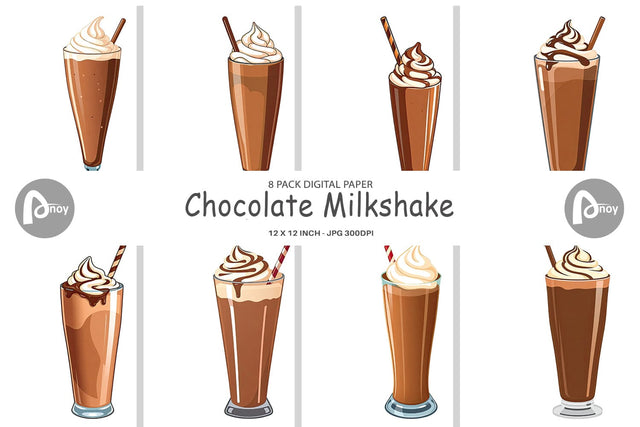 Digital Paper Chocolate Milkshake Digital Pattern artnoy 