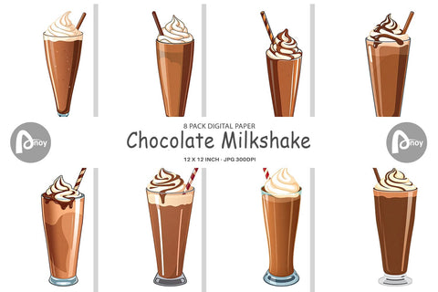 Digital Paper Chocolate Milkshake Digital Pattern artnoy 