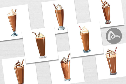 Digital Paper Chocolate Milkshake Digital Pattern artnoy 