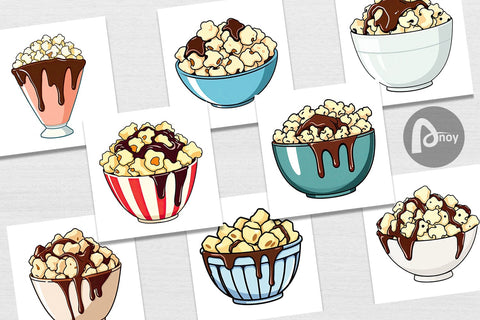 Digital Paper Chocolate Popcorn Digital Pattern artnoy 