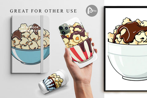 Digital Paper Chocolate Popcorn Digital Pattern artnoy 