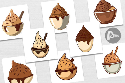 Digital Paper Chocolate Scoop Digital Pattern artnoy 