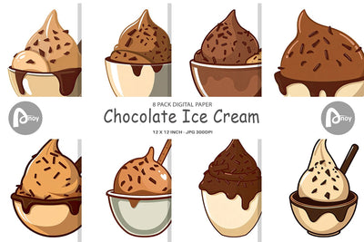 Digital Paper Chocolate Scoop Digital Pattern artnoy 
