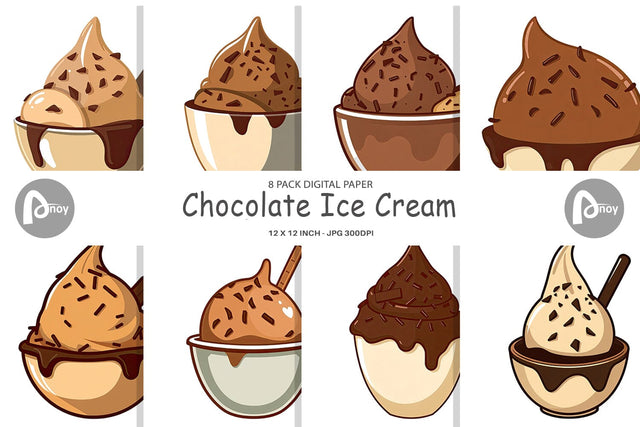 Digital Paper Chocolate Scoop Digital Pattern artnoy 