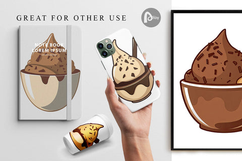 Digital Paper Chocolate Scoop Digital Pattern artnoy 