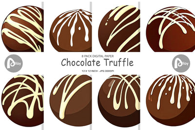 Digital Paper Chocolate Truffle Digital Pattern artnoy 