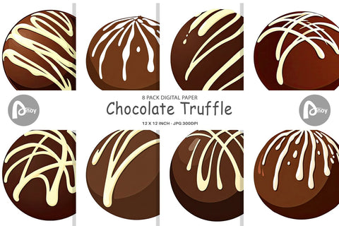 Digital Paper Chocolate Truffle Digital Pattern artnoy 