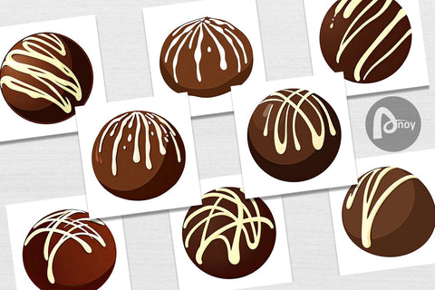 Digital Paper Chocolate Truffle Digital Pattern artnoy 