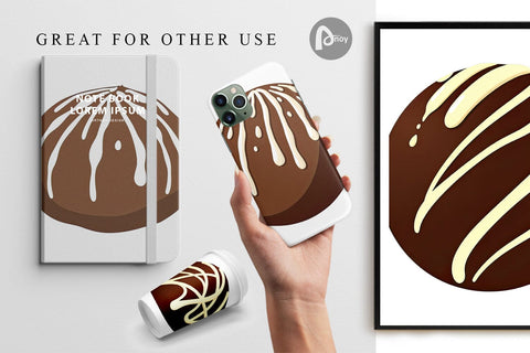 Digital Paper Chocolate Truffle Digital Pattern artnoy 