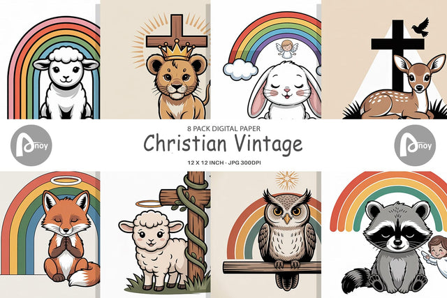Digital Paper Christian Vintage Digital Pattern artnoy 