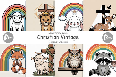 Digital Paper Christian Vintage Digital Pattern artnoy 