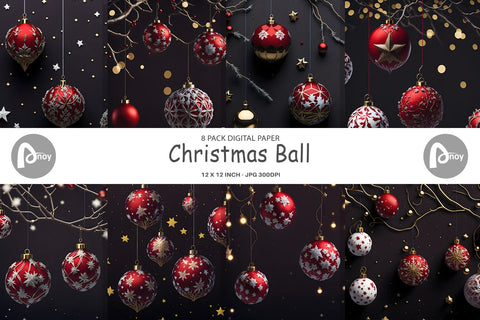 Digital Paper Christmas Ball Digital Pattern artnoy 