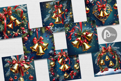 Digital Paper Christmas Bells Digital Pattern artnoy 