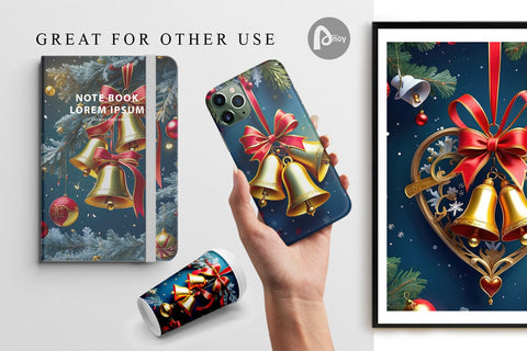 Digital Paper Christmas Bells Digital Pattern artnoy 