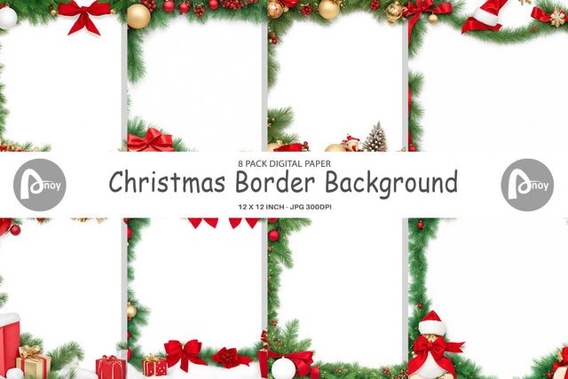 Digital Paper Christmas Border Digital Pattern artnoy 