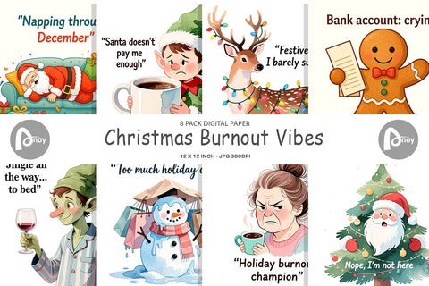 Digital Paper Christmas Burnout Vibes Digital Pattern artnoy 