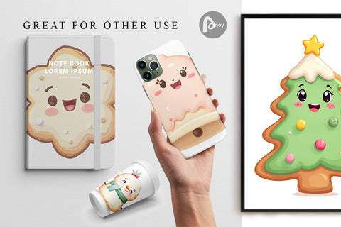 Digital Paper Christmas Cookies Digital Pattern artnoy 