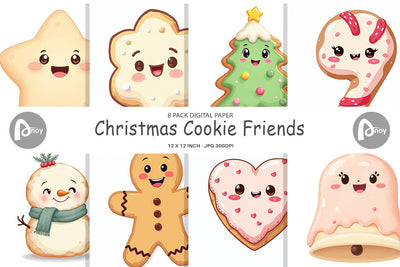 Digital Paper Christmas Cookies Digital Pattern artnoy 