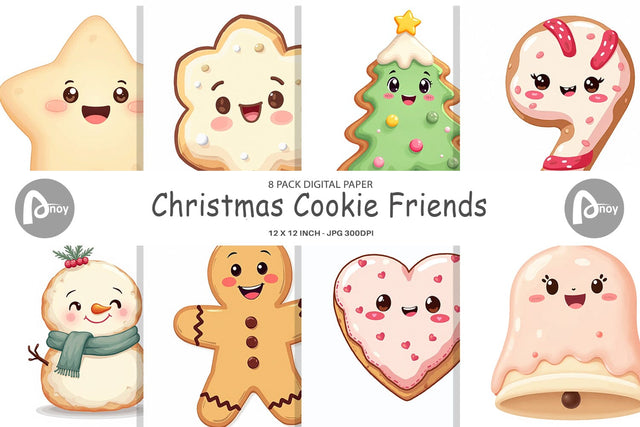 Digital Paper Christmas Cookies Digital Pattern artnoy 