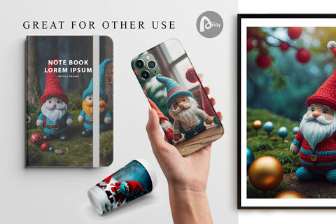 Digital Paper Christmas Crochet Gnomes Digital Pattern artnoy 