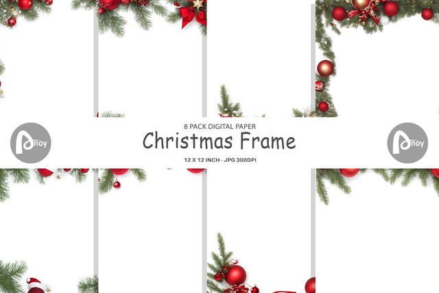 Digital Paper Christmas Frame Digital Pattern artnoy 