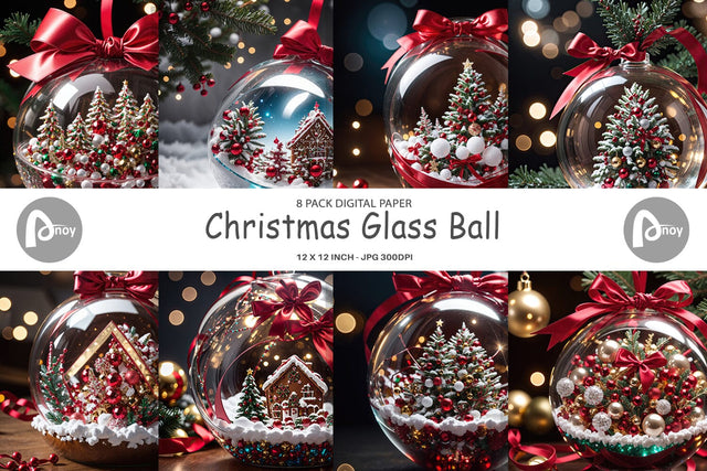 Digital Paper Christmas Glass Ball Digital Pattern artnoy 