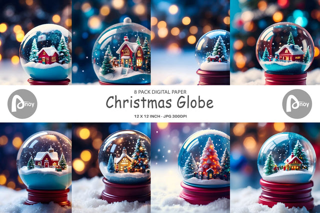 Digital Paper Christmas Globe Sublimation artnoy 