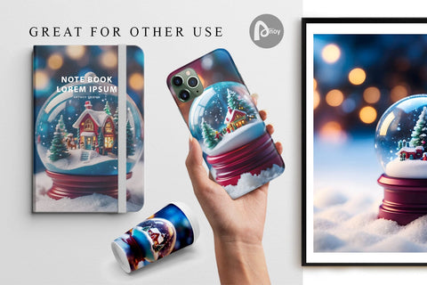 Digital Paper Christmas Globe Sublimation artnoy 