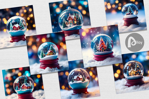 Digital Paper Christmas Globe Sublimation artnoy 