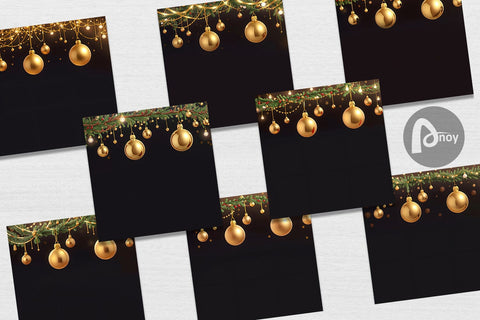 Digital Paper Christmas Gold Baubles Digital Pattern artnoy 