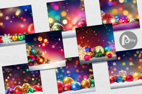 Digital paper Christmas Ornament Bokeh Digital Pattern artnoy 