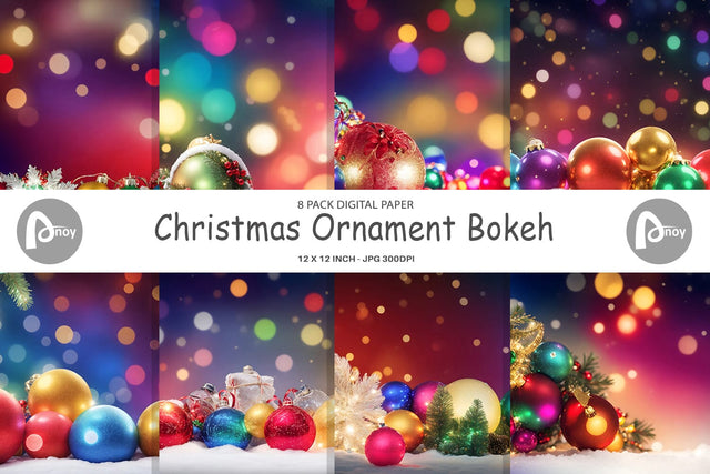 Digital paper Christmas Ornament Bokeh Digital Pattern artnoy 