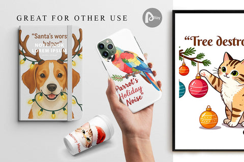 Digital Paper Christmas Pet Sarcasm Digital Pattern artnoy 