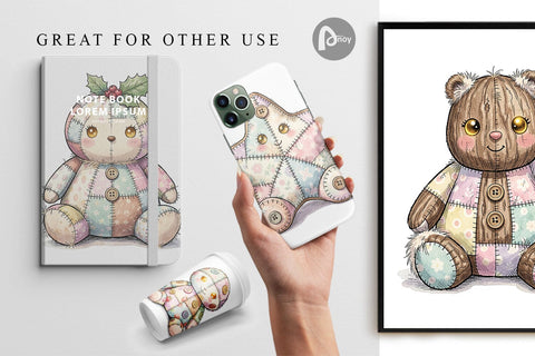 Digital Paper Christmas Treat Patchwork Watercolor Digital Pattern artnoy 