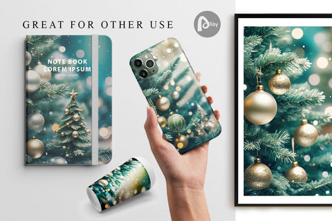 Digital Paper Christmas Tree Bokeh Digital Pattern artnoy 