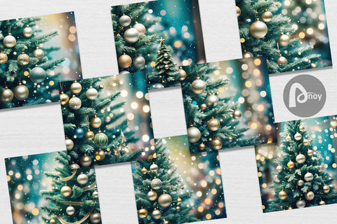 Digital Paper Christmas Tree Bokeh Digital Pattern artnoy 