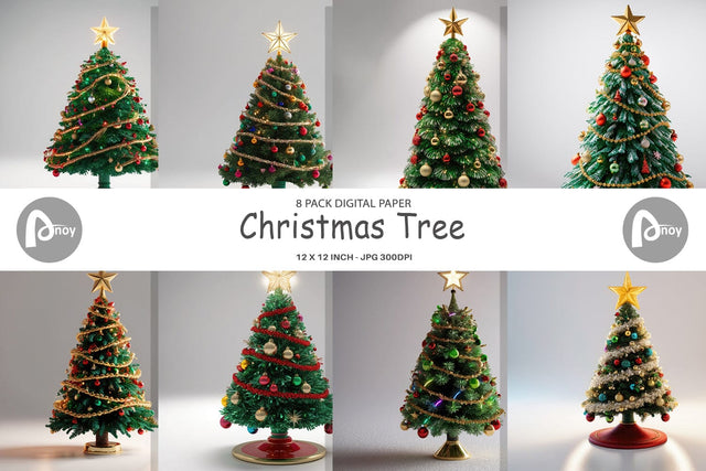 Digital Paper Christmas Tree Digital Pattern artnoy 