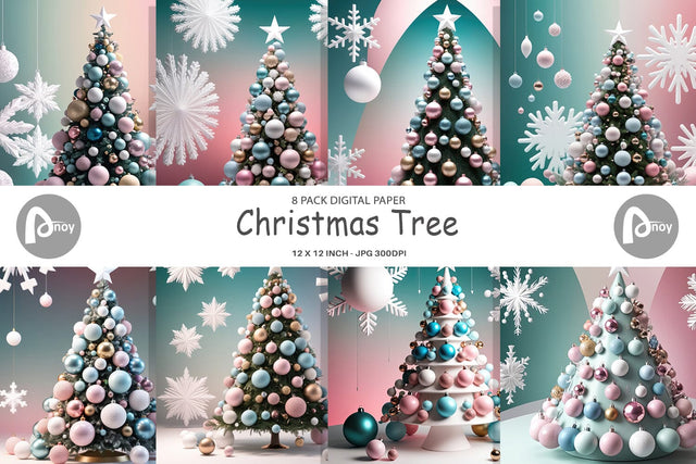 Digital Paper Christmas Tree Digital Pattern artnoy 