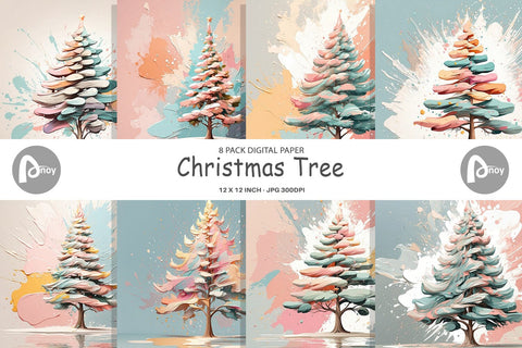 Digital Paper Christmas Tree Digital Pattern artnoy 