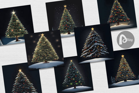 Digital Paper Christmas Tree Watercolor Digital Pattern artnoy 