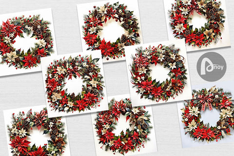 Digital Paper Christmas Wreath Digital Pattern artnoy 