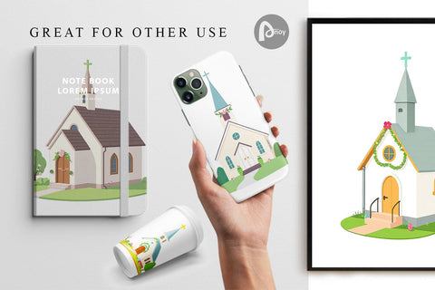 Digital Paper Church Digital Pattern artnoy 