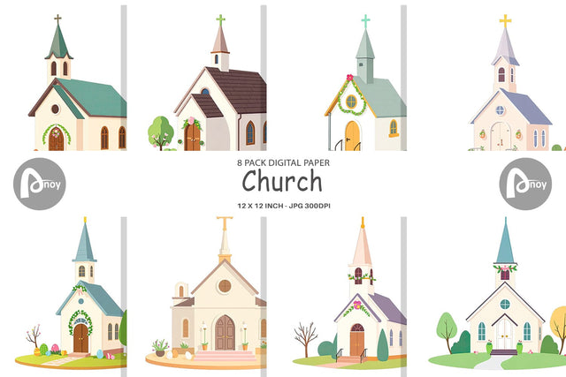 Digital Paper Church Digital Pattern artnoy 