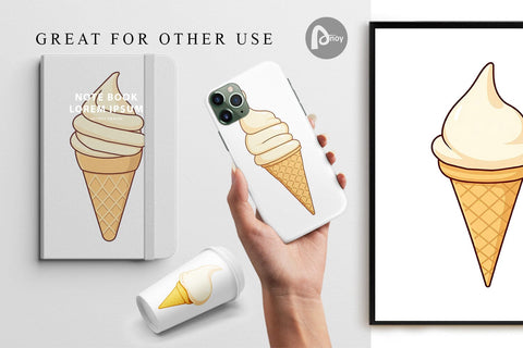 Digital Paper Classic Ice Cream Digital Pattern artnoy 