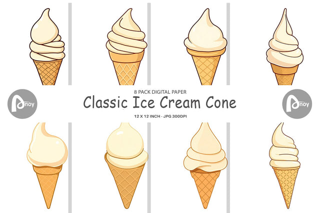 Digital Paper Classic Ice Cream Digital Pattern artnoy 