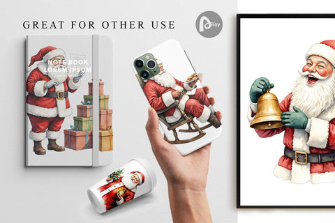 Digital Paper Classic Santa Claus Digital Pattern artnoy 