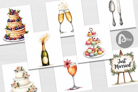 Digital Paper Classic Wedding Cakes and Celebrations Digital Pattern artnoy 