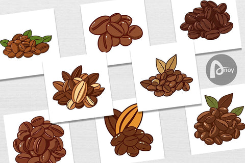 Digital Paper Cocoa Beans Digital Pattern artnoy 